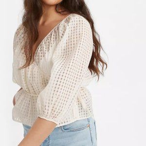 Levi's Delilah Wrap Puff Sleeve Top, Women's Small, NWT